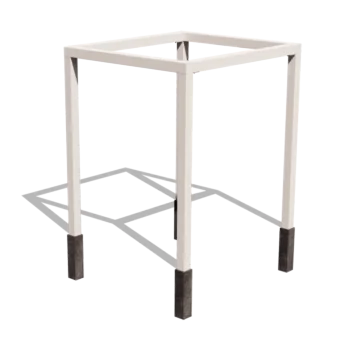 Pergola i stål - Fyrkant - 224 x 200 x 230 cm - RAL9010 matt (vit) - Med betongplint