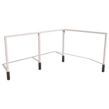 Pergola i stål - Hörn - 600 x 412 x 230 cm - RAL9010 matt (vit) - Med betongplint