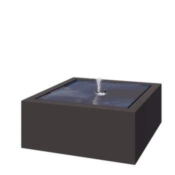 Fontän i aluminium - Lyra - 100 x 100 x 40 cm - Annan RAL-färg - Med LED-belysning