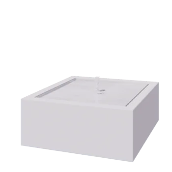 Fontän i aluminium - Lyra - 100 x 100 x 40 cm - RAL9010 matt (vit) - Med LED-belysning