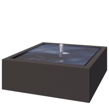 Fontän i aluminium - Lyra - 120 x 120 x 40 cm - RAL7016 matt (antracitgrå) - Med LED-belysning