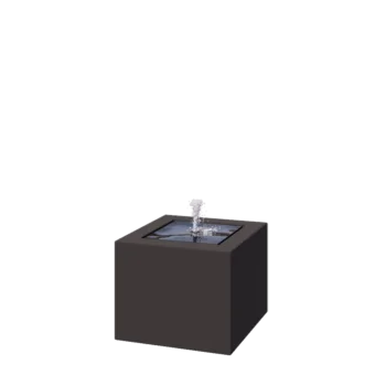 Fontän i aluminium - Lyra - 50 x 50 x 40 cm - RAL7016 matt (antracitgrå) - Med LED-belysning