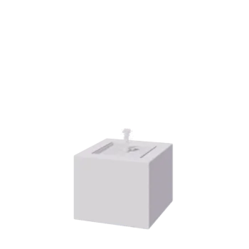 Fontän i aluminium - Lyra - 50 x 50 x 40 cm - RAL9010 matt (vit) - Med LED-belysning