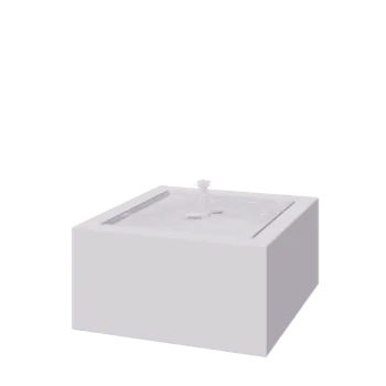 Fontän i aluminium - Lyra - 80 x 80 x 40 cm - RAL9010 matt (vit) - Med LED-belysning