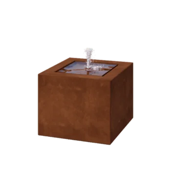 Fontän i cortenstål - Lyra - 50 x 50 x 40 cm - Med LED-belysning